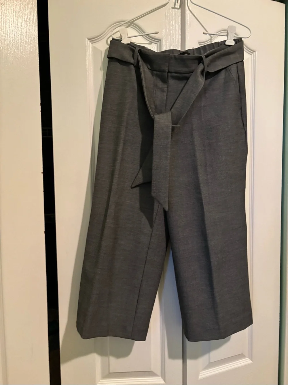 Talbots Gray Paperbag Tie-Waist Bermuda Shorts